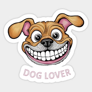 Funny Happy Dog Big Grin Puppy cartoon for Pet Lovers Sticker